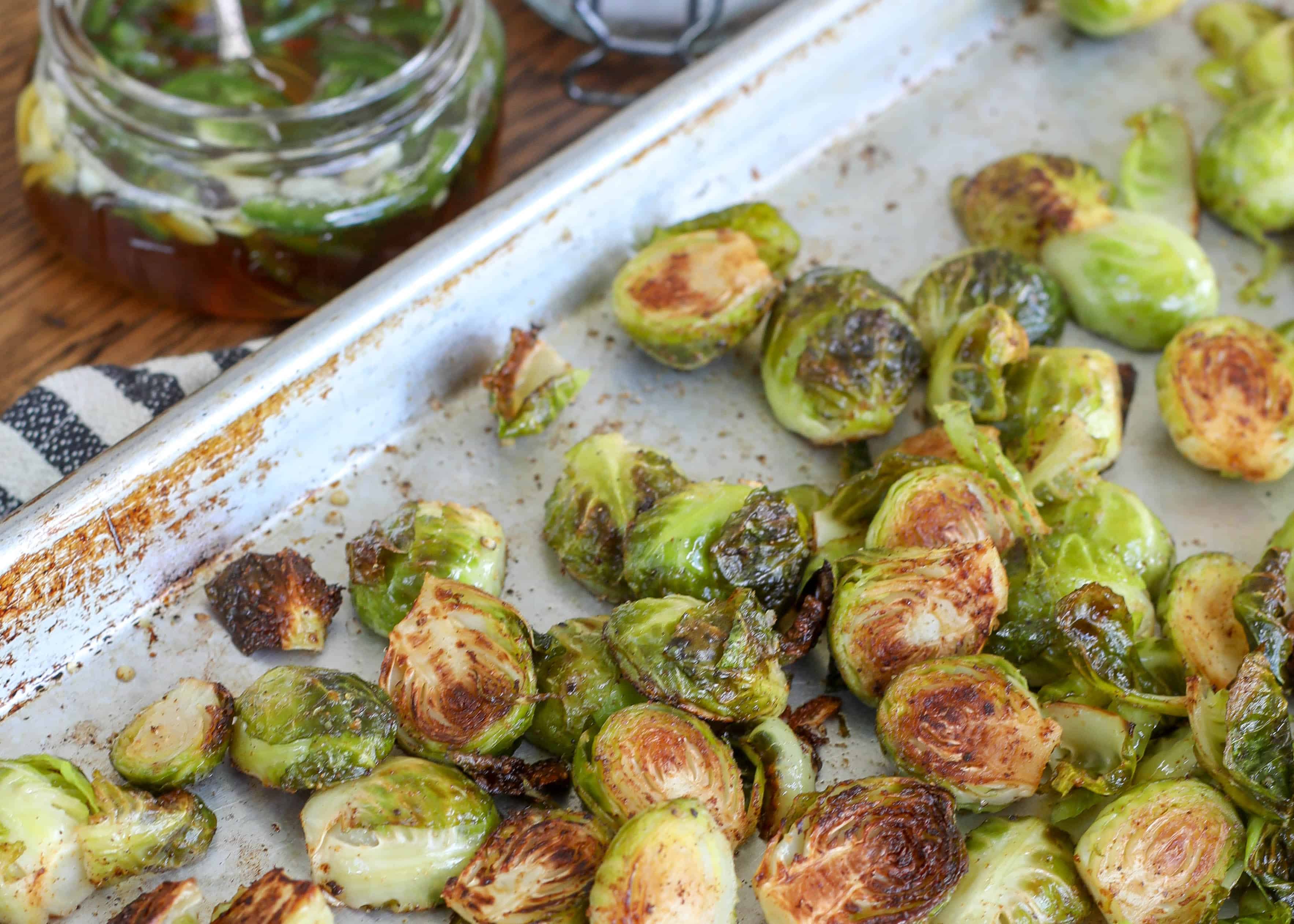 How to Make Crispy Roasted Jalapeño Honey Brussels Sprouts
